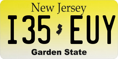 NJ license plate I35EUY