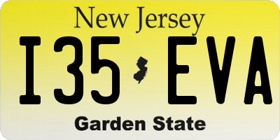 NJ license plate I35EVA