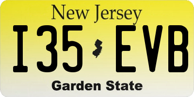 NJ license plate I35EVB