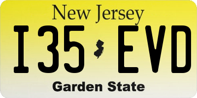 NJ license plate I35EVD