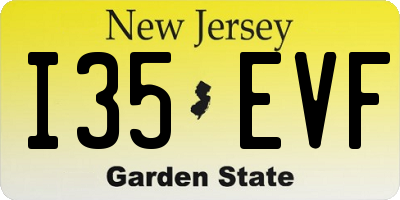 NJ license plate I35EVF