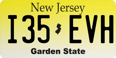 NJ license plate I35EVH