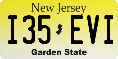 NJ license plate I35EVI