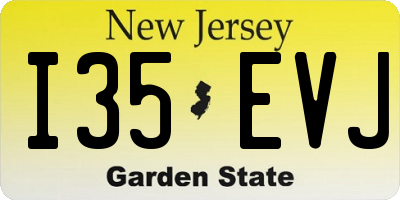 NJ license plate I35EVJ