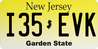 NJ license plate I35EVK
