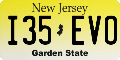 NJ license plate I35EVO