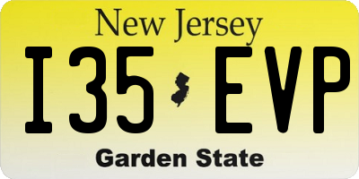 NJ license plate I35EVP