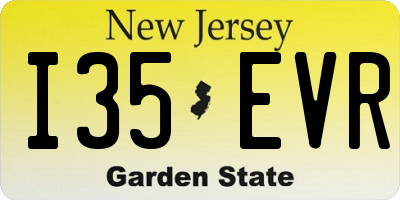 NJ license plate I35EVR