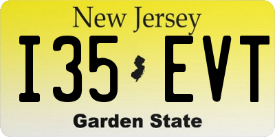 NJ license plate I35EVT