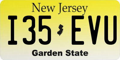 NJ license plate I35EVU