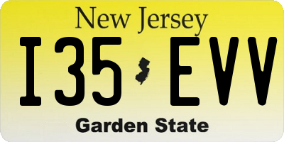 NJ license plate I35EVV