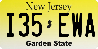 NJ license plate I35EWA