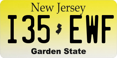 NJ license plate I35EWF