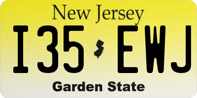 NJ license plate I35EWJ