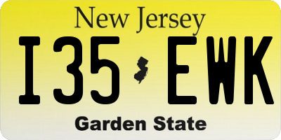 NJ license plate I35EWK