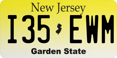 NJ license plate I35EWM