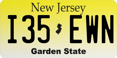 NJ license plate I35EWN