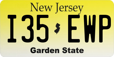 NJ license plate I35EWP