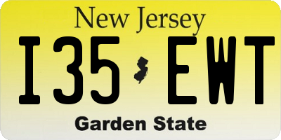 NJ license plate I35EWT