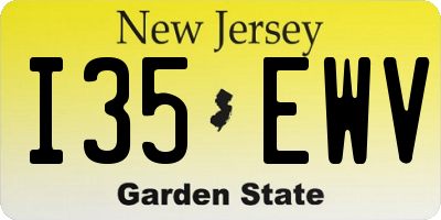 NJ license plate I35EWV