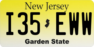 NJ license plate I35EWW