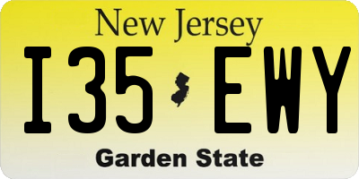 NJ license plate I35EWY