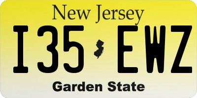 NJ license plate I35EWZ