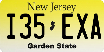 NJ license plate I35EXA
