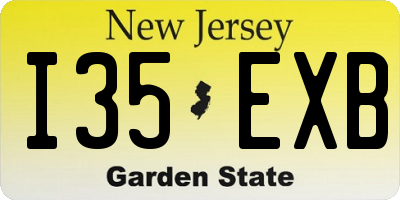 NJ license plate I35EXB