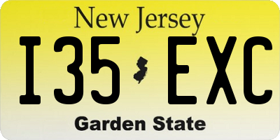 NJ license plate I35EXC