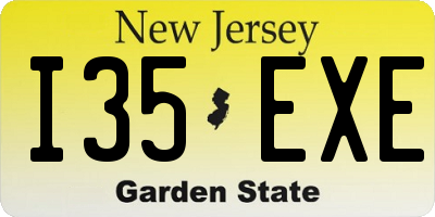 NJ license plate I35EXE