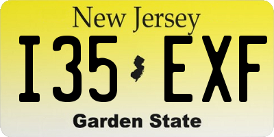 NJ license plate I35EXF