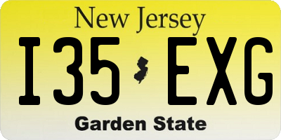 NJ license plate I35EXG