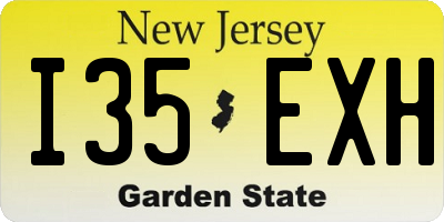 NJ license plate I35EXH