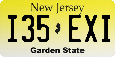 NJ license plate I35EXI