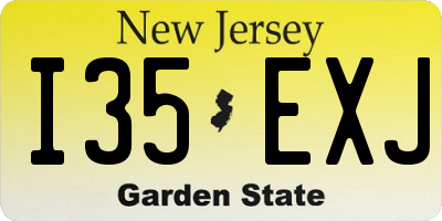 NJ license plate I35EXJ