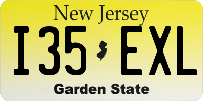 NJ license plate I35EXL