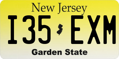 NJ license plate I35EXM