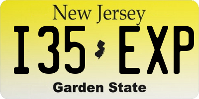 NJ license plate I35EXP