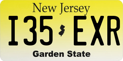 NJ license plate I35EXR