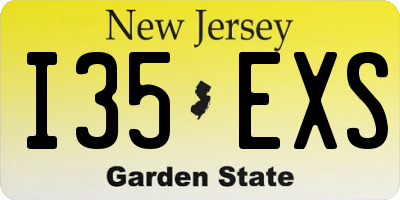 NJ license plate I35EXS