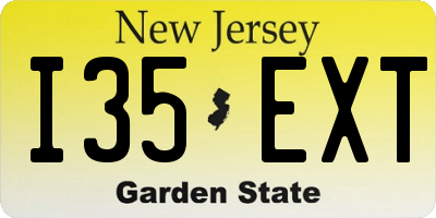 NJ license plate I35EXT