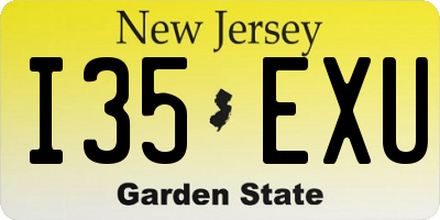 NJ license plate I35EXU