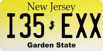 NJ license plate I35EXX