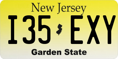 NJ license plate I35EXY