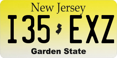 NJ license plate I35EXZ