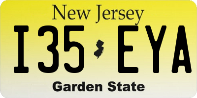 NJ license plate I35EYA