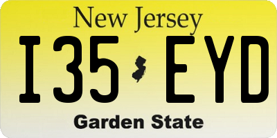 NJ license plate I35EYD
