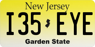 NJ license plate I35EYE