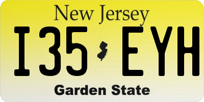 NJ license plate I35EYH